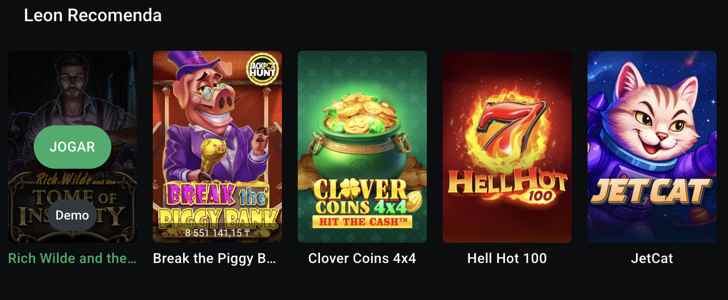 Modo demo no casino online Leon Casino
