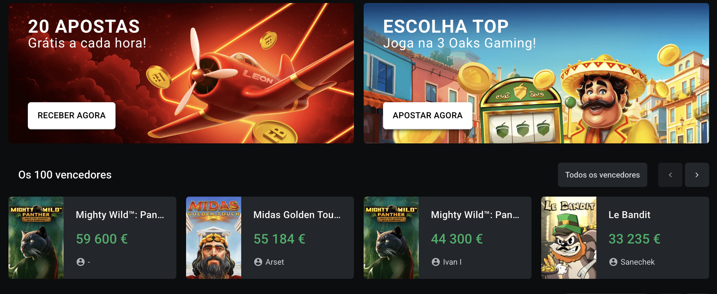 Site oficial do casino online Leon Casino